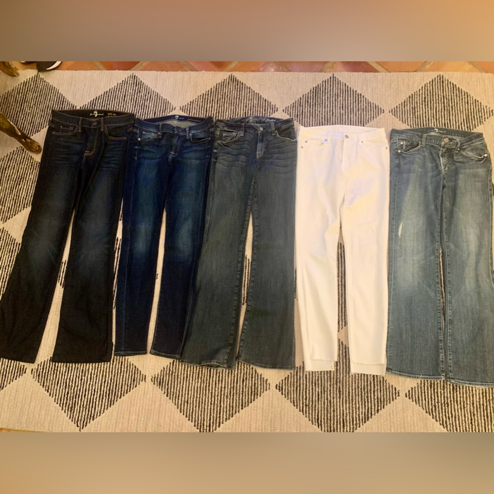 7 For All Mankind lot of 5 jeans - size 28 all in excellent condition